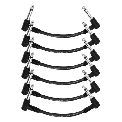 Donner EC1048 15cm Guitar Patch Cable Black 6-Pack 15,25 cm Lomený - Lomený Patch kabel