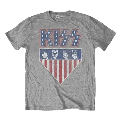 Kiss Tričko Stars And Stripes Unisex Grey