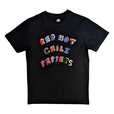 Red Hot Chili Peppers Tričko Colourful Letters Unisex Black