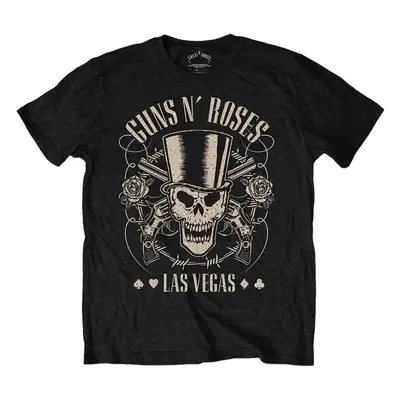 Guns N' Roses Tričko Top Hat, Skull & Pistols Las Vegas Unisex Black