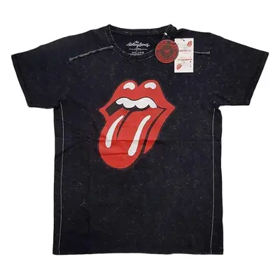 The Rolling Stones Tričko Classic Tongue (Wash Collection) Unisex Black