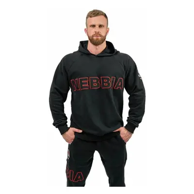 Nebbia Long Pullover Hoodie Legacy Black Fitness mikina