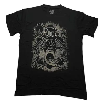 Queen Tričko Ornate Crest Unisex Black (nedostupné)