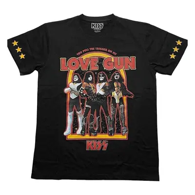 Kiss Tričko Love Gun Stars Unisex Black