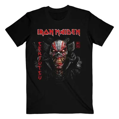 Iron Maiden Tričko Senjutsu Black Cover Vertical Logo Unisex Black