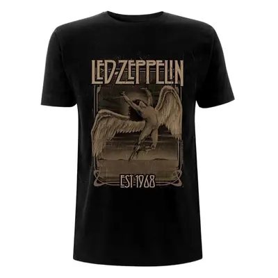 Led Zeppelin Tričko Faded Falling Unisex Black