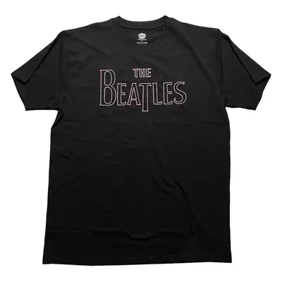 The Beatles Tričko Drop T Embroidered Unisex Black