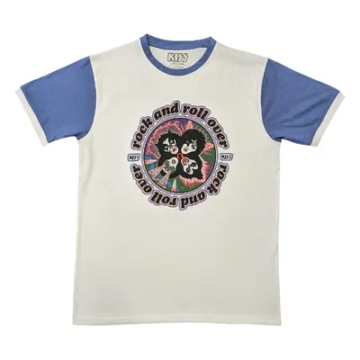 Kiss Tričko Rock and Roll Over Unisex Purple & White