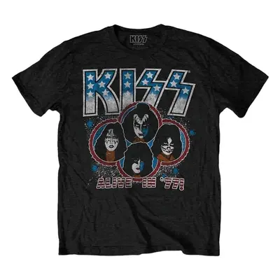 Kiss Tričko Alive in '77 Unisex Black