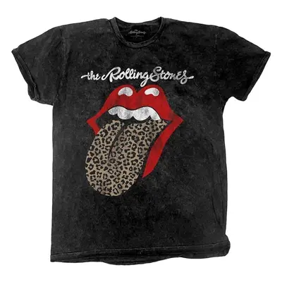 The Rolling Stones Tričko Leopard Tongue Unisex Black