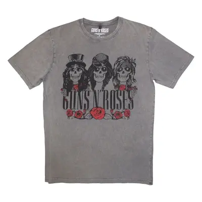 Guns N' Roses Tričko Hell Group Stone Wash Unisex Grey