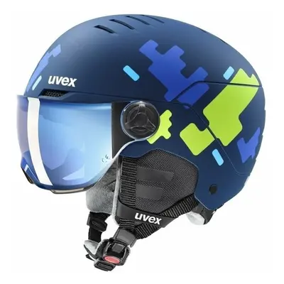 UVEX Rocket Junior Visor Blue Puzzle Mat Lyžařská helma