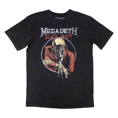 Megadeth Tričko Black Friday Stone Wash Unisex Charcoal Grey