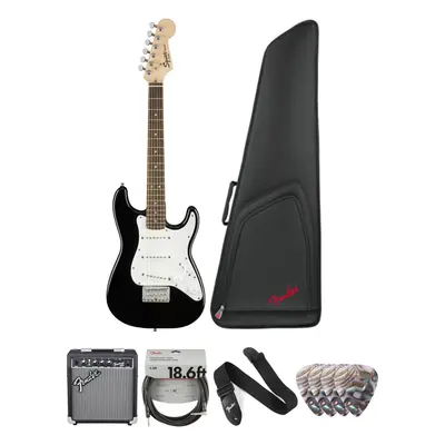 Fender Squier Strat V2 IL Black Deluxe SET Black Elektrická kytara