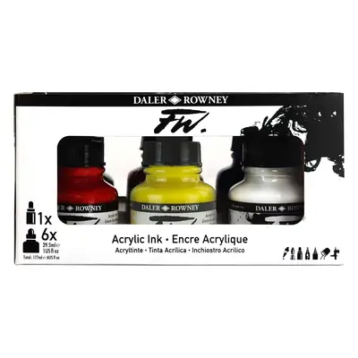 Daler Rowney FW Cardboard Box Starter Set Sada akrylových tušů x 29,5 ml