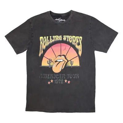 The Rolling Stones Tričko Desert '72 Stone Wash Unisex Charcoal Grey