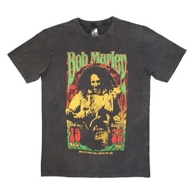 Bob Marley Tričko Stone Wash Unisex Charcoal Grey