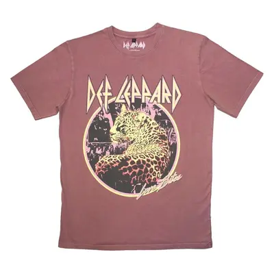 Def Leppard Tričko Love Bites Stone Wash Unisex Kashmir Red