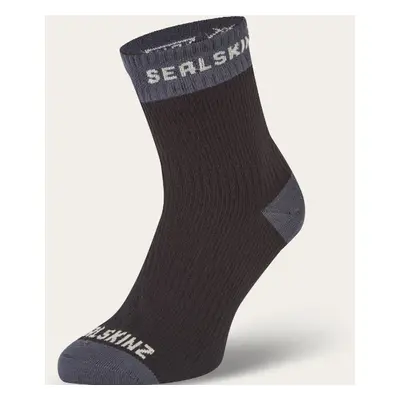 Sealskinz Waterproof Warm Weather Ankle Length Sock Black/Grey Cyklo ponožky