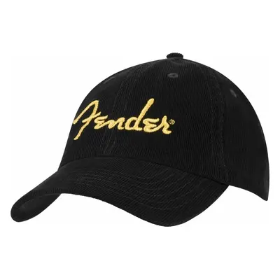 Fender Kšiltovka Gold Spaghetti Logo Corduroy Black