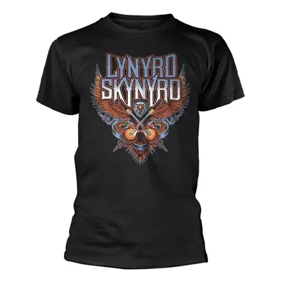 Lynyrd Skynyrd Tričko Crossed Guitars Unisex Black