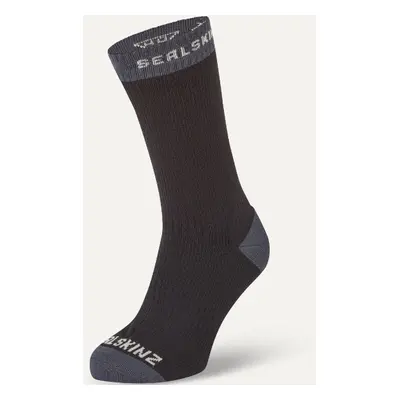 Sealskinz Waterproof Warm Weather Mid Length Sock Black/Grey Cyklo ponožky