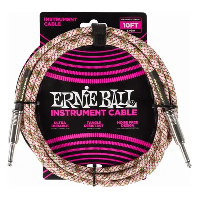 Ernie Ball Braided Instrument Cable Straight/Straight m Rovný - Rovný Nástrojový kabel