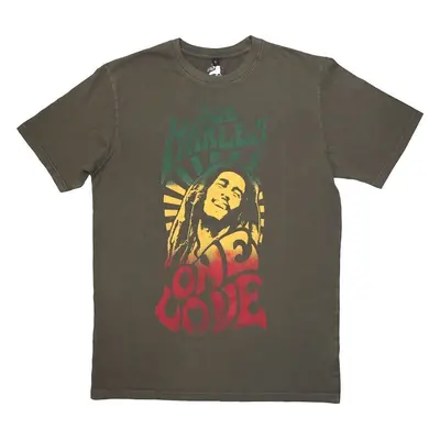 Bob Marley Tričko One Love Gradient Stone Wash Unisex Green