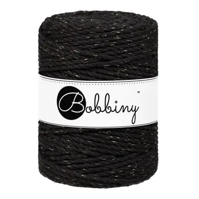 Bobbiny 3PLY Macrame Rope mm m Golden Black Šňůra