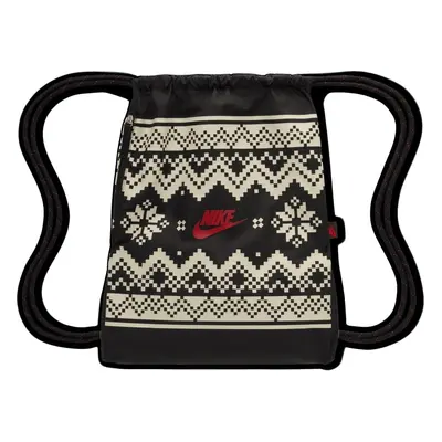 Nike Heritage Holiday Taška na šňůrku Black/White Fair Isle