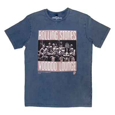 The Rolling Stones Tričko Voodoo Skulls Stone Wash Unisex Denim Blue