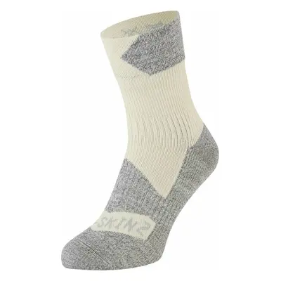 Sealskinz Bircham Waterproof All Weather Ankle Length Sock Cream/Grey Marl Cyklo ponožky