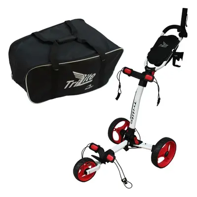 Axglo TriLite 3-Wheel SET White/Red Manuální golfové vozíky