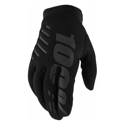 100% Brisker Gloves Black Cyklistické rukavice