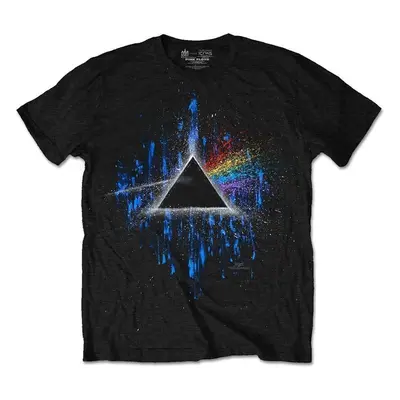 Pink Floyd Tričko Dark Side of the Moon Blue Splatter Unisex Black