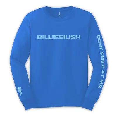 Billie Eilish Tričko Smile Unisex Mid Blue