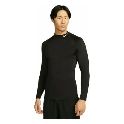 Nike Dri-Fit Fitness Mock-Neck Long-Sleeve Top Black/White Termo Oblečení