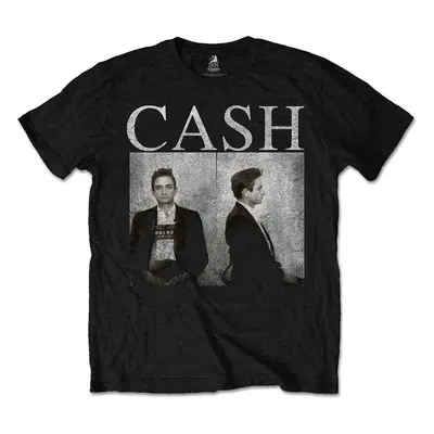 Johnny Cash Tričko Mug Shot Unisex Black