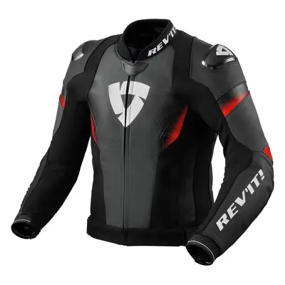 Rev'it! Jacket Control Black/Neon Red Kožená bunda