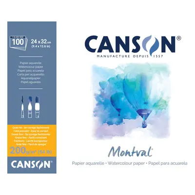 Canson Pad Montval Cold Pressed Skicář g Natural White