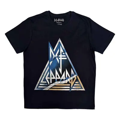 Def Leppard Tričko Triangle Logo Unisex Navy Blue