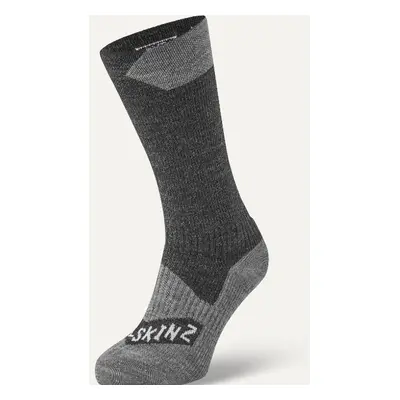 Sealskinz Waterproof All Weather Mid Length Sock Black/Grey Marl Cyklo ponožky