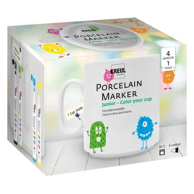 Kreul Porcelain Marker medium Junior Set Sada fixů na keramiku