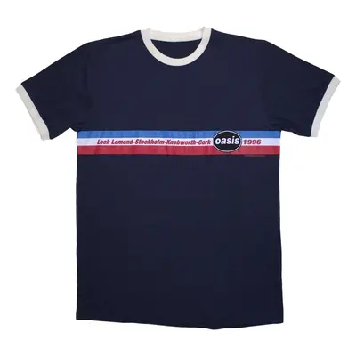 Oasis Tričko Tour Horizontal Stripes Ringer Unisex Navy Blue