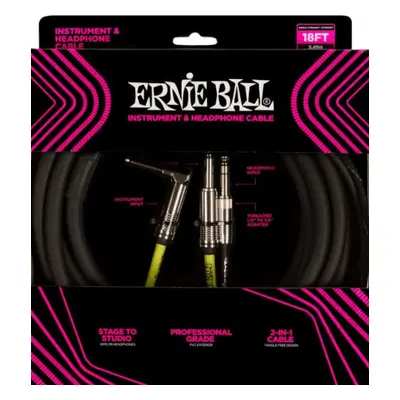 Ernie Ball Instrument and Headphone Cable 5,49 m Rovný - Lomený Nástrojový kabel