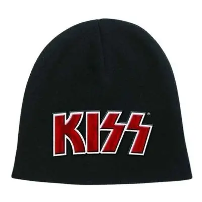 Kiss Čepice Red on White Logo Black