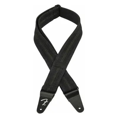 Fender Wrangler Denim Strap Kytarový pás Washed Black Stitch