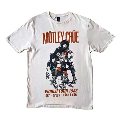 Motley Crue Tričko World Tour Vintage Unisex White