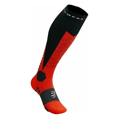 Compressport Ski Mountaineering Full Black/Red T4 Běžecké ponožky