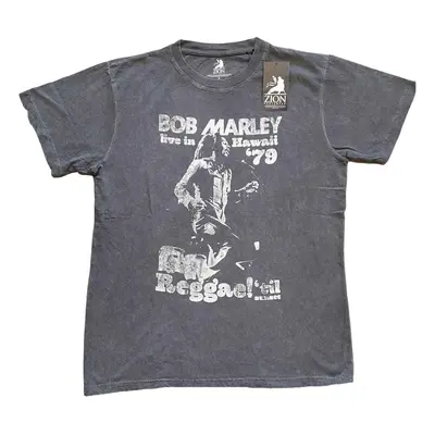 Bob Marley Tričko Hawaii Unisex Charcoal Grey